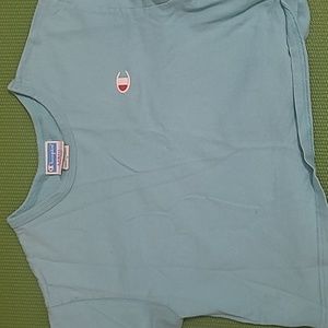 Light blue XS Champion cropped tee